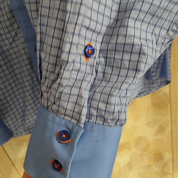 iTailor Button Up Collared Long Sleeve Shirt Small Grid Check Plaid XXL - Picture 6 of 8